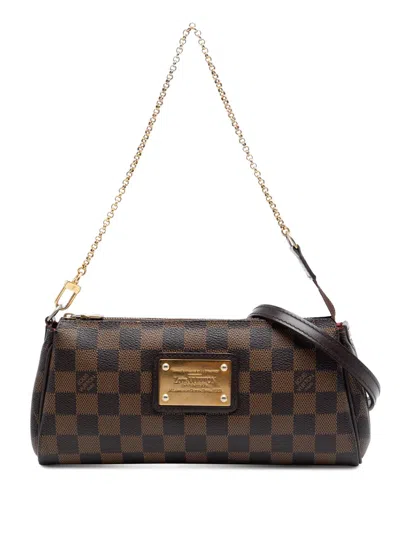 Pre-owned Louis Vuitton 2012 Damier Ebene Eva Satchel In Brown