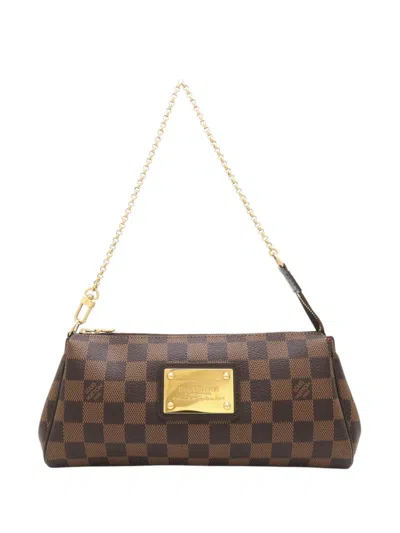 Pre-owned Louis Vuitton 2012 Damier Ebene Eva Satchel In Brown