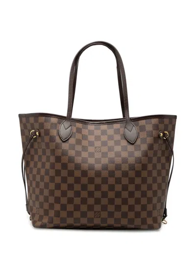 Pre-owned Louis Vuitton 2012 Damier Ebene Neverfull Mm Tote Bag In Brown