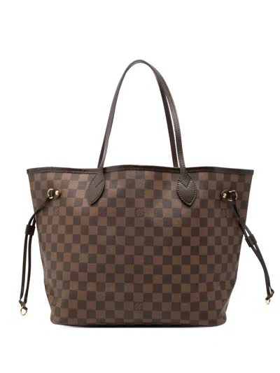 Pre-owned Louis Vuitton 2012 Damier Ebene Neverfull Mm Tote Bag In Brown
