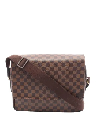 Pre-owned Louis Vuitton 2012 Damier Ebene Shelton Mm Crossbody Bag In Brown