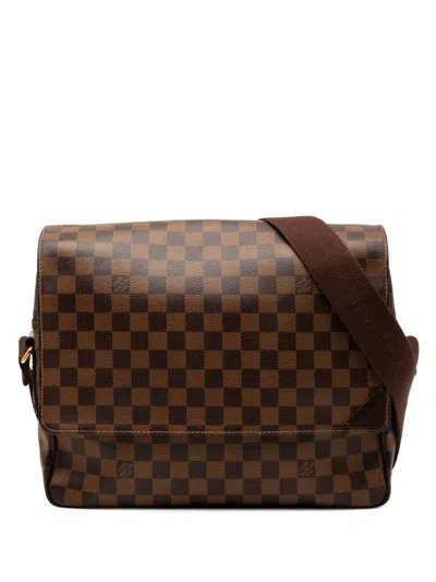 Pre-owned Louis Vuitton 2012 Damier Ebene Shelton Mm Crossbody Bag In Brown