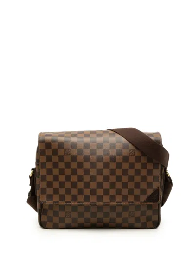 Pre-owned Louis Vuitton 2012 Damier Ebene Shelton Mm Crossbody Bag In Brown