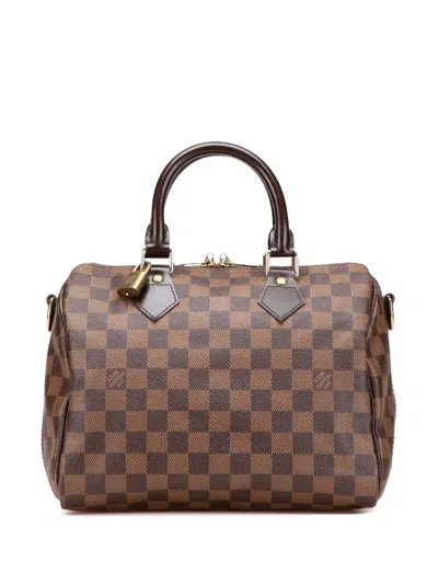 Pre-owned Louis Vuitton 2012 Damier Ebene Speedy Bandouliere 25 Satchel In Brown
