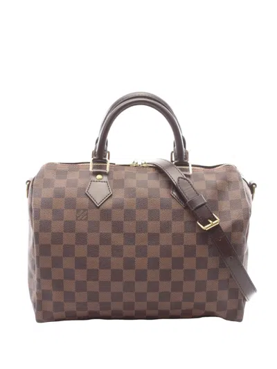 Pre-owned Louis Vuitton 2012 Damier Ebene Speedy Bandouliere 30 Satchel In Brown