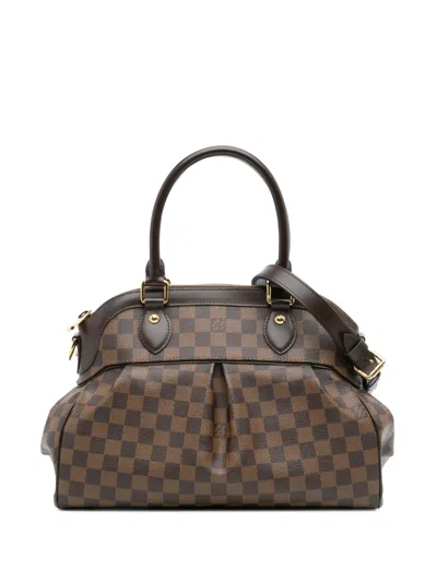 Pre-owned Louis Vuitton 2012 Damier Ebene Trevi Pm Satchel In Brown