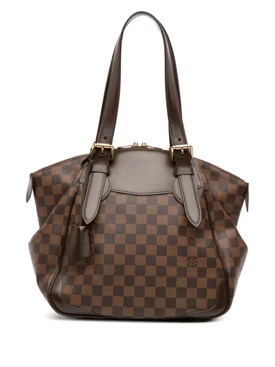 Pre-owned Louis Vuitton 2012 Damier Ebene Verona Mm Shoulder Bag In Brown