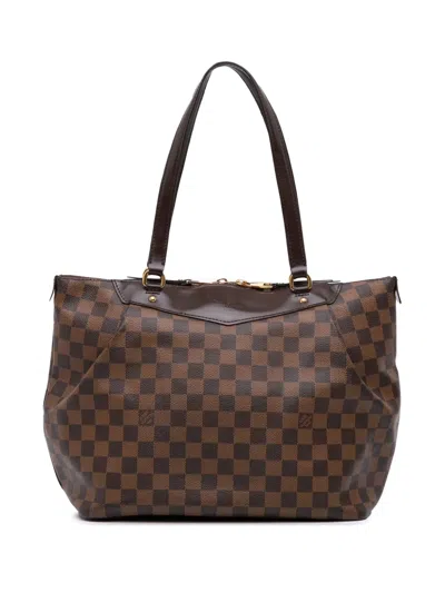Pre-owned Louis Vuitton 2012 Damier Ebene Westminster Pm Handbag In Brown