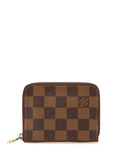 Pre-owned Louis Vuitton 2012 Damier Ebene Zippy Purse Coin Pouch In Brown