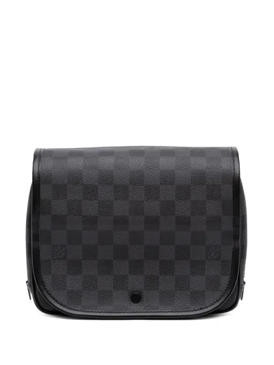 Pre-owned Louis Vuitton 2012 Damier Graphite Hanging Toiletry Kit Pouch In Black