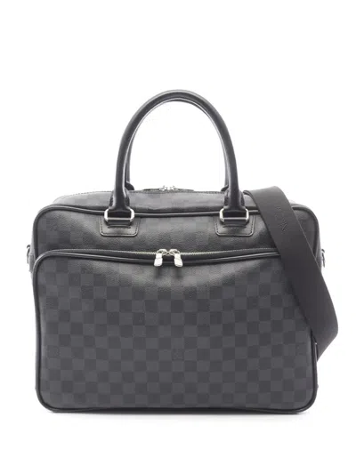 Pre-owned Louis Vuitton 2012 Damier Graphite Icare Business Bag In Black
