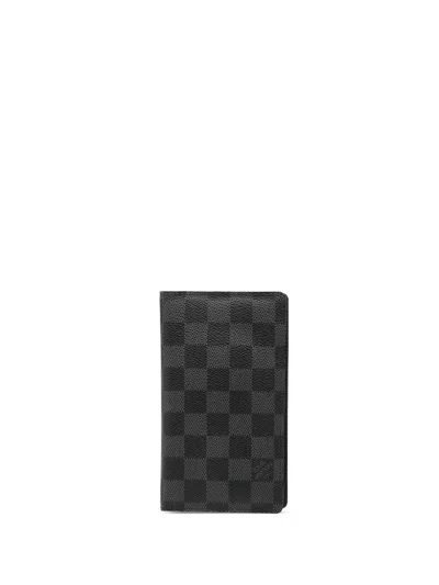 Pre-owned Louis Vuitton 2012 Damier Graphite Pocket Agenda Cover In Black