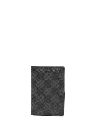 Pre-owned Louis Vuitton 2012 Damier Graphite Pocket Organizer Card Holder In Black