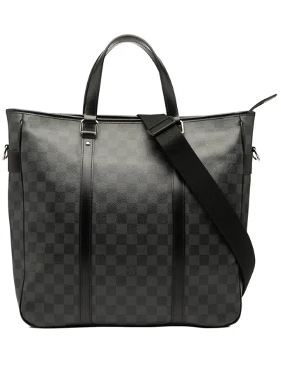 Pre-owned Louis Vuitton 2012 Damier Graphite Tadao Pm Satchel In Black