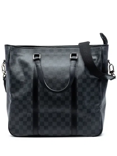 Pre-owned Louis Vuitton 2012 Damier Graphite Tadao Satchel In Black