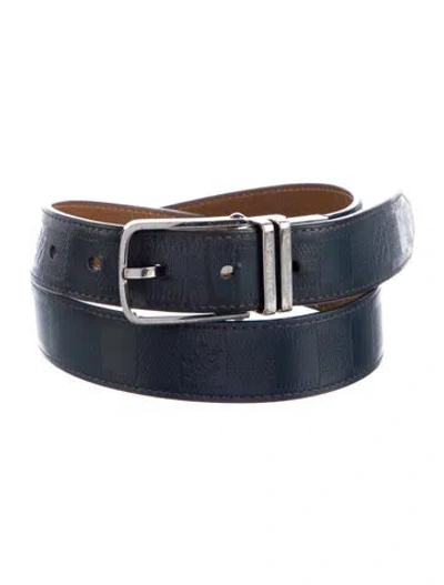 Pre-owned Louis Vuitton 2012 Damier Infini Boston Belt In Blue