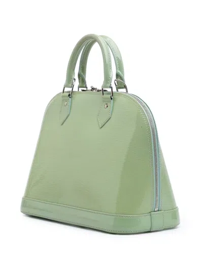 Pre-owned Louis Vuitton 2012 Electric Epi Alma Pm Handbag In Green