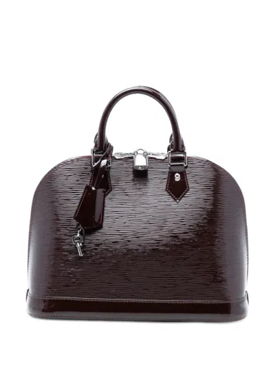 Pre-owned Louis Vuitton 2012 Electric Epi Alma Pm Satchel In Purple