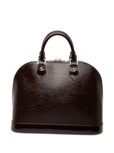 Pre-owned Louis Vuitton 2012 Electric Epi Alma Pm Satchel In Purple