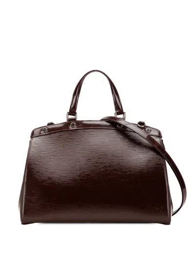 Pre-owned Louis Vuitton 2012 Electric Epi Brea Mm Satchel In Purple