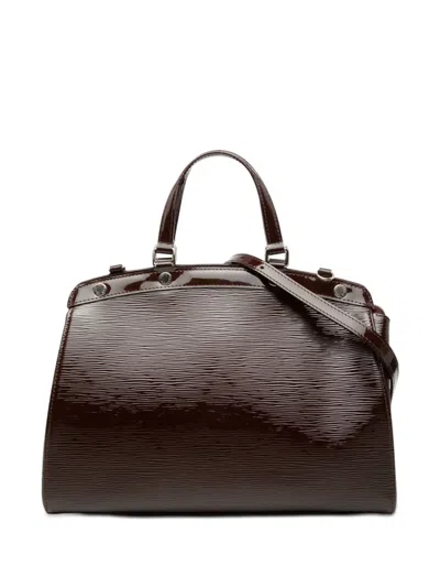 Pre-owned Louis Vuitton 2012 Electric Epi Brea Mm Satchel In Purple