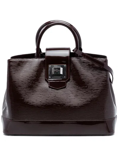 Pre-owned Louis Vuitton 2012 Electric Epi Mirabeau Gm Satchel In Purple