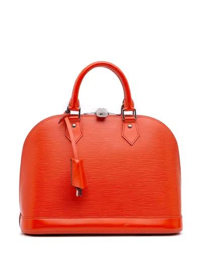 Pre-owned Louis Vuitton 2012 Epi Alma Pm Handbag In Orange