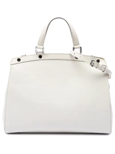 Pre-owned Louis Vuitton 2012 Epi Brea Mm Satchel In White