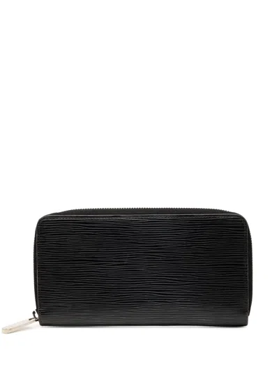Pre-owned Louis Vuitton 2012 Epi Zippy Wallet Long Wallets In Black
