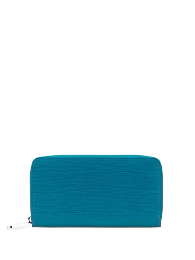 Pre-owned Louis Vuitton 2012 Epi Zippy Wallet Long Wallets In Blue