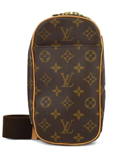 Pre-owned Louis Vuitton 2012 Gange Crossbody Bag In Braun