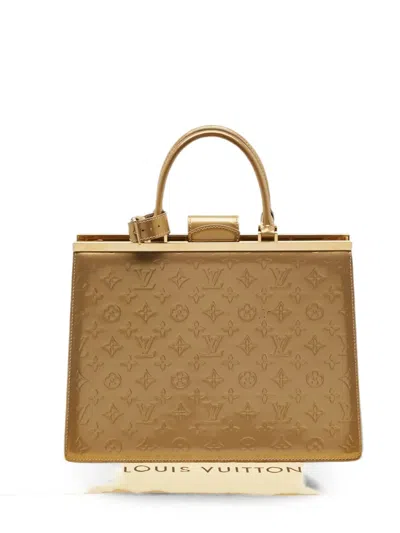 Pre-owned Louis Vuitton 2012 Gm Deesse Monogram Vernis Tote Bag In Gold
