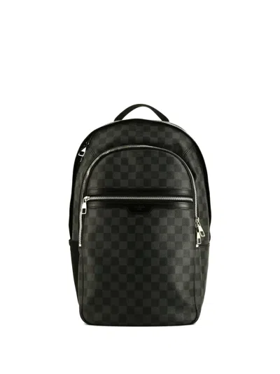 Pre-owned Louis Vuitton 2012 Josh Damier-graphite-pattern Backpack In Black