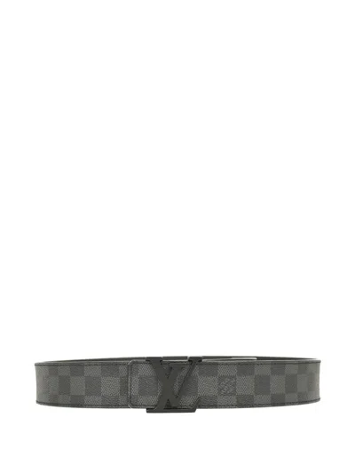 Pre-owned Louis Vuitton 2012 Lv Initiales 40mm Belt In Gray