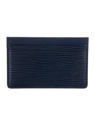 Pre-owned Louis Vuitton 2012 Lv Monogram Card Case In Blue