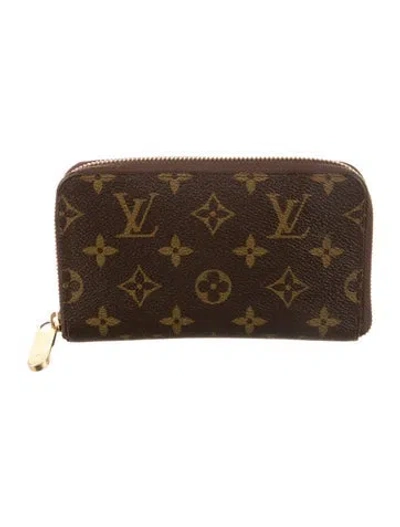 Pre-owned Louis Vuitton 2012 Lv Monogram Zippy Compact Wallet In Brown