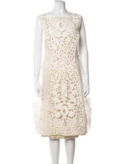 Pre-owned Louis Vuitton 2012 Midi Length Dress In Neutrals