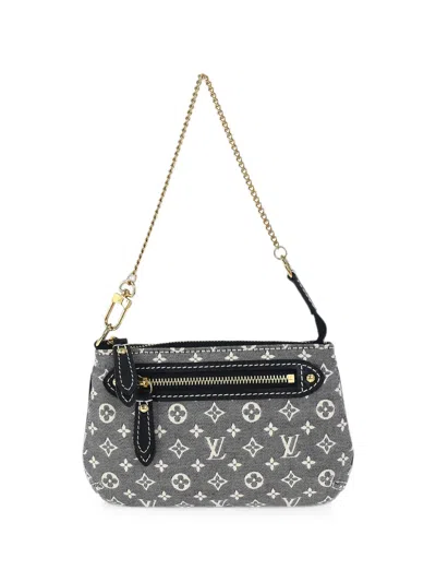 Pre-owned Louis Vuitton 2012 Mini Pochette Shoulder Bag In Blue