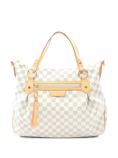 Pre-owned Louis Vuitton 2012 Mm Evora Damier Azur Tote Bag In White