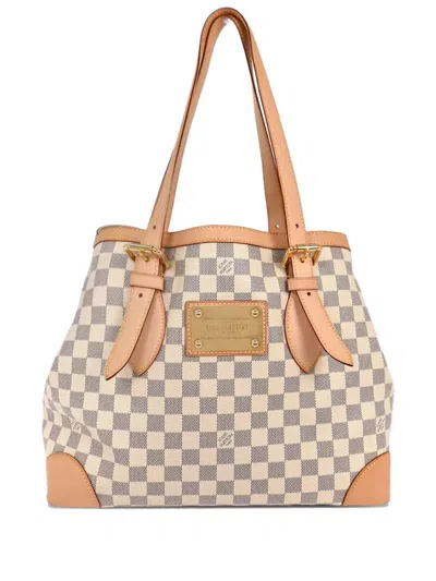 Pre-owned Louis Vuitton 2012 Mm Hampstead Damier Azur Shoulder Bag In Neutral