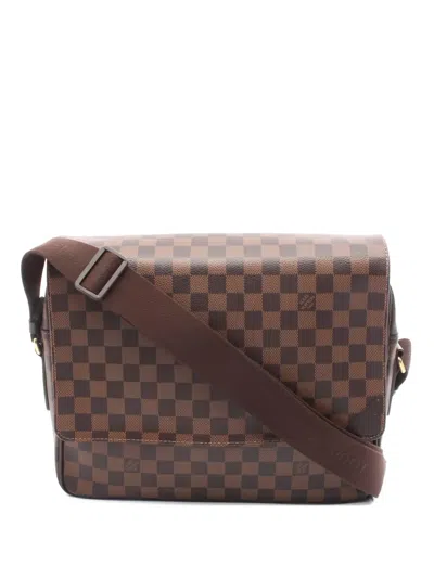 Pre-owned Louis Vuitton 2012 Mm Shelton Damier Ebene Shoulder Bag In Brown