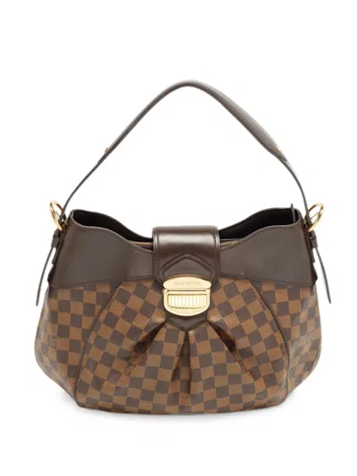 Pre-owned Louis Vuitton 2012 Mm Sistina Damier Ebene Handbag In Brown