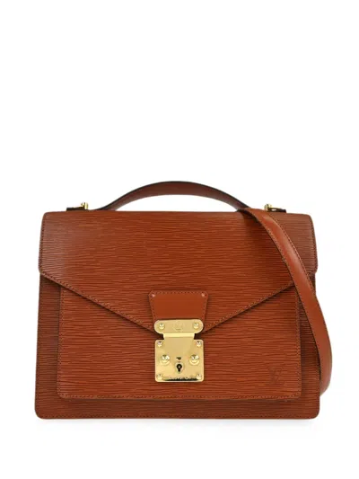 Pre-owned Louis Vuitton 2012 Monceau 28 Epi Handbag In Brown