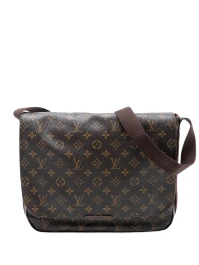 Pre-owned Louis Vuitton 2012 Monogram Beaubourg Messenger Mm Crossbody Bag In Brown