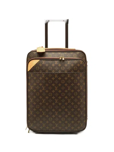 Pre-owned Louis Vuitton 2012 Monogram Canvas Pegase Legere 55 Suitcase In Brown