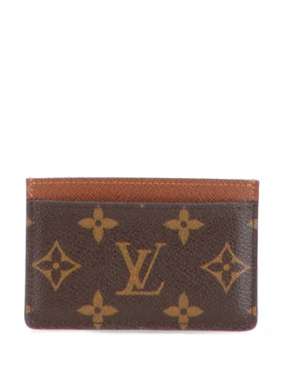 Pre-owned Louis Vuitton 2012 Monogram Card Holder In Brown