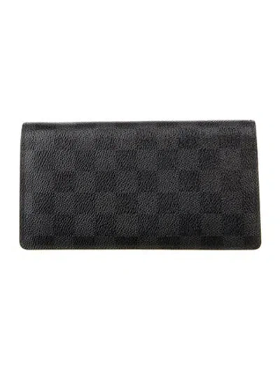 Pre-owned Louis Vuitton 2012 Monogram Eclipse Brazza Wallet In Black