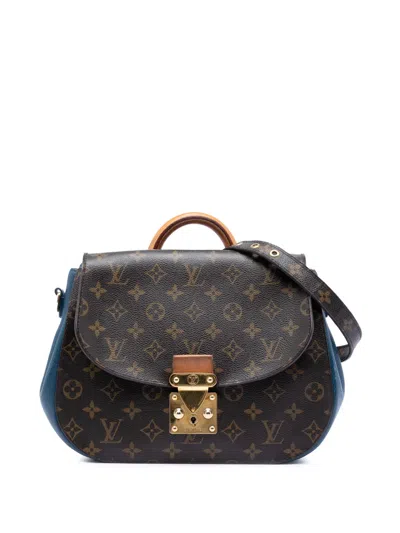 Pre-owned Louis Vuitton 2012 Monogram Eden Mm Satchel In Blue