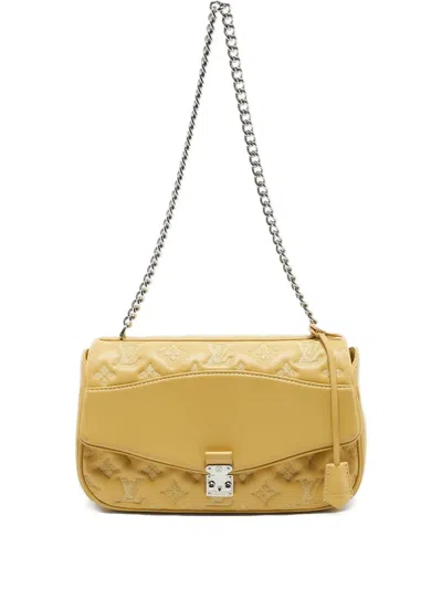 Pre-owned Louis Vuitton 2012 Monogram Embroidered Shoulder Bag In Yellow