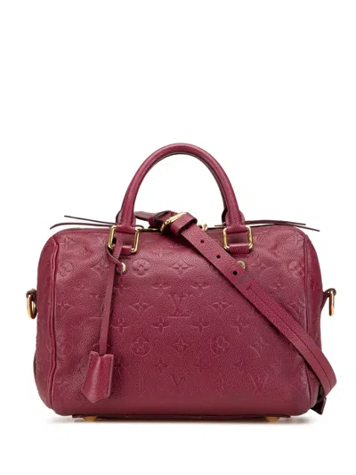 Pre-owned Louis Vuitton 2012 Monogram Empreinte Speedy Bandouliere 25 Satchel In Red